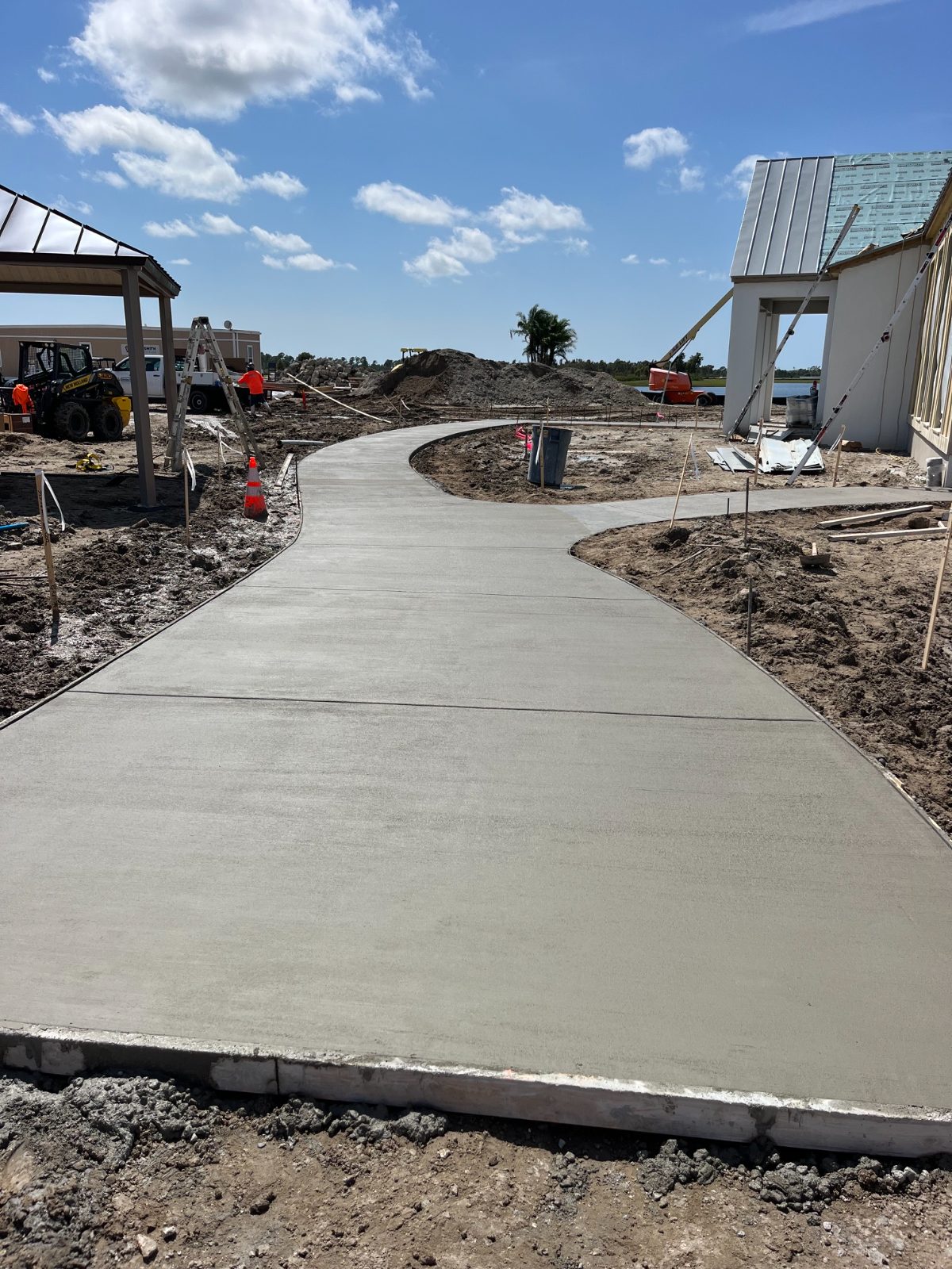 Concrete flatwork at an amenity center under construction
